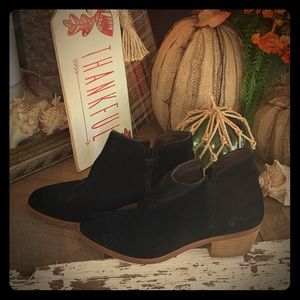 Black Suede Booties 8.5
